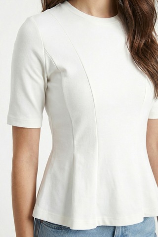 Ritnice Kadın Ella Beyaz Peplum Bluz Beyaz