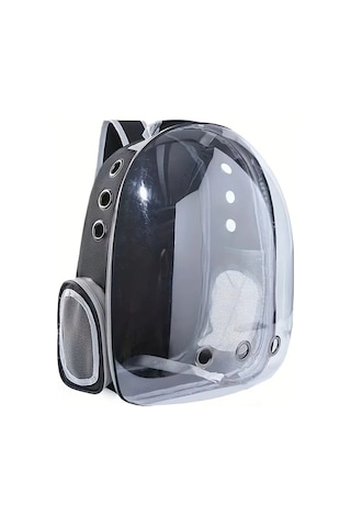 Honeybeeshop Grey Kişiselleştirilebilir Kedi Sırt Çantası Havalandırmalı Pvc Taşıma Çantası Uçak Araba Seyahat