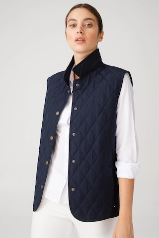 Desen Kolsuz Kapitone Yelek - Minimalist Oversize Günlük Lacivert