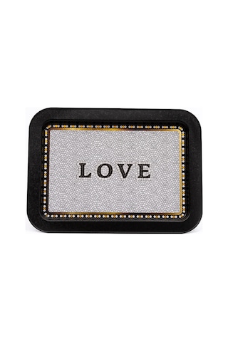 Mosaic Love Desenli Grande Metal Tepsi, 31 X 43 Cm