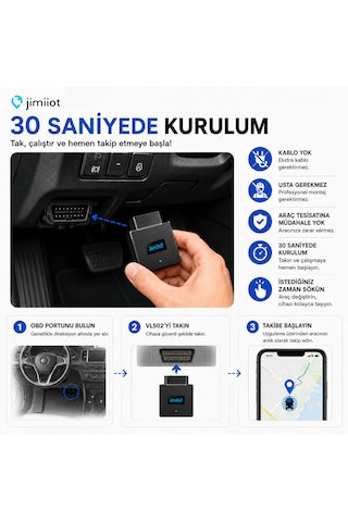 Jimiiot Jimi Iot Vl502 4g Gps Araç Takip Ve Obd Araç Bilgisayarı Canlı Takip, Araç Verileri, Obdıı Tak & Çalıştır