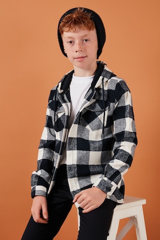 Lela Kapüşonlu Çift Cepli Ekoseli Oduncu Erkek Çocuk Gömlek Cf25W81787 Lacivert
