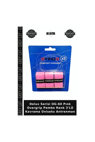Delux Serisi Og-60 Pınk Overgrip Pembe Renk 3'lü Kavrama Üniseks Antrenman