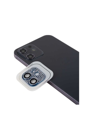 Apple Uyumlu iPhone 12 Mini Zore Cl-08 Kamera Lens Koruyucu Mavi