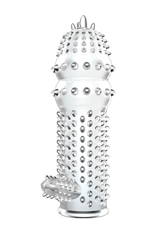 Odins Shop 14 CM Klitoris Uyarıcılı Tırtıklı Penis Kılıfı