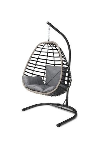 Tu Tienda Rattan Tek Kişilik Bahçe Balkon Ev Salıncağı,antrasit Gri