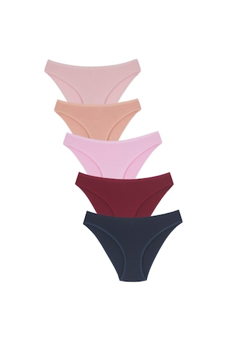 New Lilla 1001 Kadın 5'Lı Günlük Slip Külot (549351466) Çok Renkli