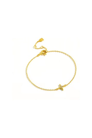 Brezza Lusso Jewelry 925 Ayar 18k Altın Kaplama Minimal Yıldız Kadın Bileklik Sarı