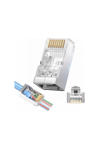 Primex Px-660m6 Cat6 Metal Rj45 Jack Utp Konnektör 100'lü Paket, Yeni Nesil Ağ Kablosu Ucu Ethernet