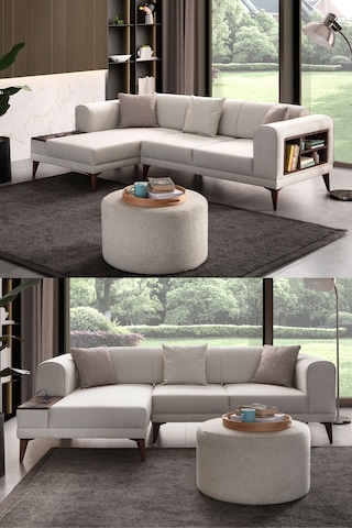 Drog Köşe Koltuk Takımı Bej Antrasit