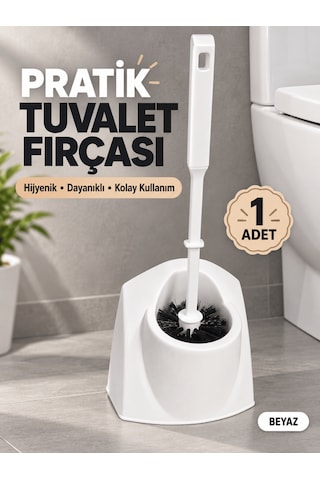 Beylini Tuvalet Klozet Fırçası Seti Wc Banyo Temizlik Fırçası Ve Kabı Beyaz