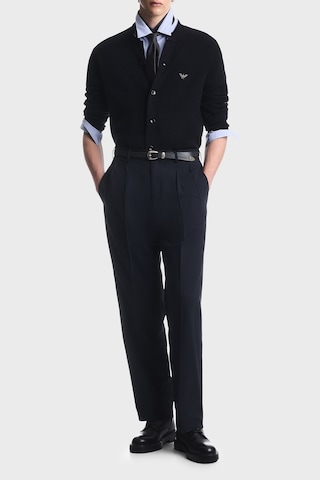 Emporio Armani Yün Ve Pamuk Karışımlı Bisiklet Yaka Düğmeli Hırka Erkek Hırka Em006289 Af27812 Ub118 Lacivert