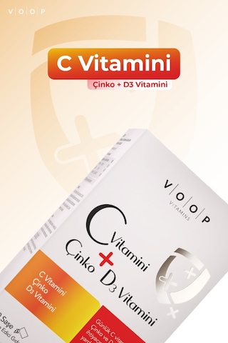 Voop C Vitamini D3 Vitamini ve Çinko 20 Saşe