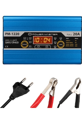 12 Volt Max 20 Amper Lcd Ekranlı Akü Şarj Cihazı