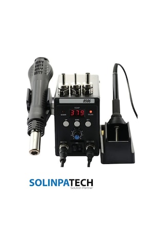 8586 Isı Ayarlı Sıcak Hava Üflemeli Havya İstasyonu – LCD Ekranlı Üflemeli ve Lehimleme Cihazı