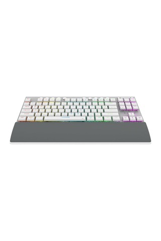 Beru Beyaz 2.4g + Bt Wireless Rgb Red Swıtch Mekanik Gaming Oyuncu Klavye Slim Low Profile Tkl