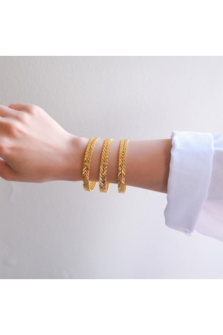 İmitasyon Burma Bilezik Başak Model 8 Mm - 3 Adet Bset-100 Altın