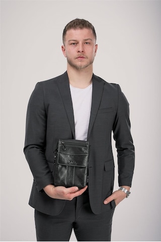 Ççs 31618 Hakiki Deri Askılı Çanta Siyah