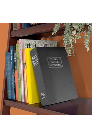Kitap Şeklinde Siyah Büyük Boy Gizli Güvenlik Kitap Görünümlü Haz
