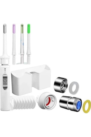 Ghdent GH15 Manuel Ağız Duşu 4 Başlıklı Askılıklı Farklı Renkli Uçlar Kademeli Tazyik Şarjsız﻿﻿