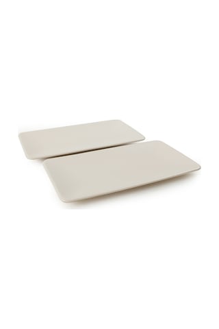 Keramika Mat Krem Siera Kayık Tabak 33 Cm 2 Adet 950