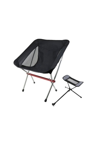 Ambition Teleskopik Destek Ayağı İle İyi Açık Katlanır Sandalye, Siyah