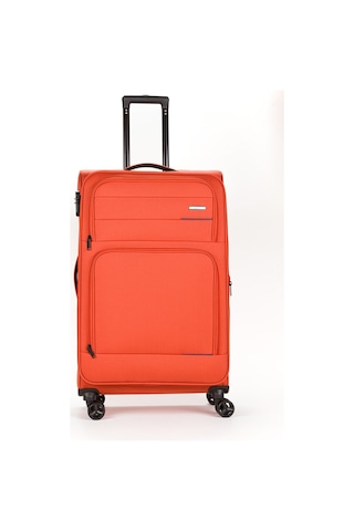 Fossil Unisex Kumaş Büyük Boy Ultra Hafif Şifreli Körüklü Kendi Etrafında Dönebilen Valiz 013-01 Turuncu