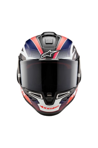 Alpinestars Supertech R10 Carbon Team Spor Motosiklet Kaskı Mat Siyah Kırmızı Beyaz