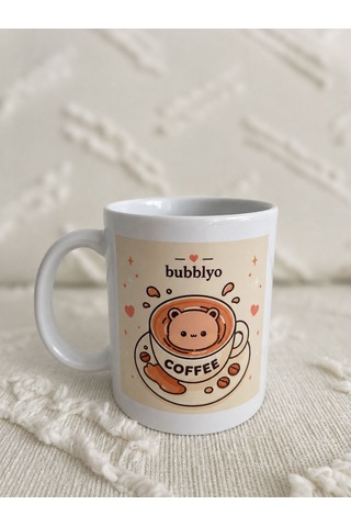 Dudu Bubu Figür Desenli Kupa Bardak Beyaz