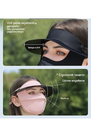 Primepickings Tam Yüz Güneş Koruyucu Buz Ipek Uv Şapka Maskesi - Yurt Dışı Kalite Altın