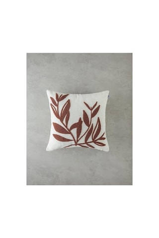 Nakışlı Kırlent Kılıfı 45x45 Cm Ekru Genel