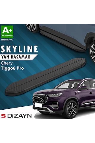 S-dizayn Chery Tiggo8 Pro Skyline Siyah Yan Basamak 183 Cm 2022 Üzeri A+ Kalite