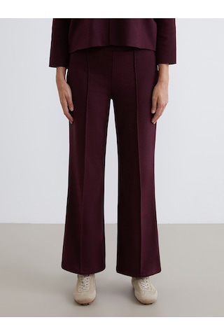 Lcw Vision Bordo Beli Lastikli Kadın Triko Pantolon