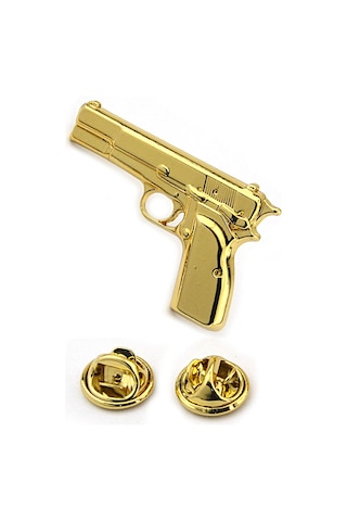 14 Lü Tabanca Rozet Gold Görünümlü