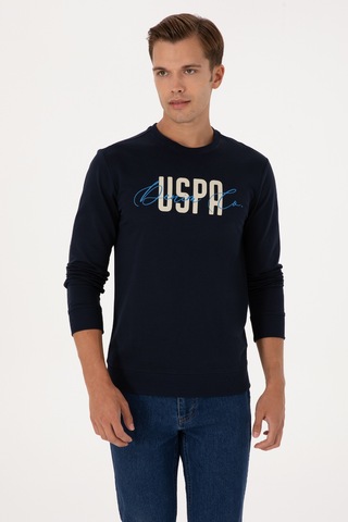 U.S. Polo Assn. Erkek Regular Fit Bisiklet Yaka Lacivert İnce Sweatshirt 50315570-VR033