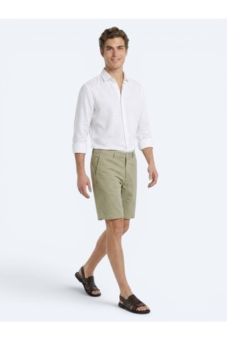 Kip Yeşil Düz Kumaş Jogging Fit Casual Bermuda