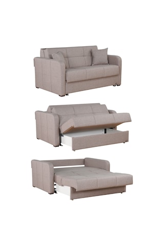 Kilim Mobilya Adonis Çift Kişilik Yataklı Kanepe 140'lık Renk Açık Kahve