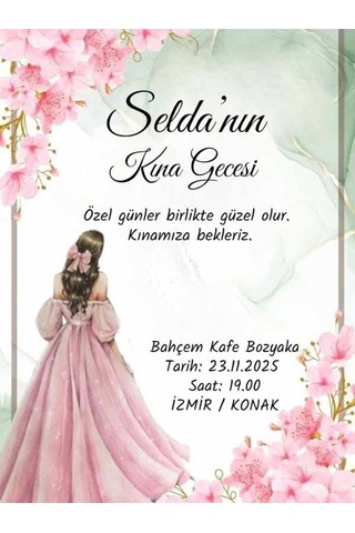 Kına Davetiye - Kına Davetiyesi - Davetiye 100 Adet M10 Kına Davetiye - Kına Davetiyesi - Davetiye 100 Adet M10