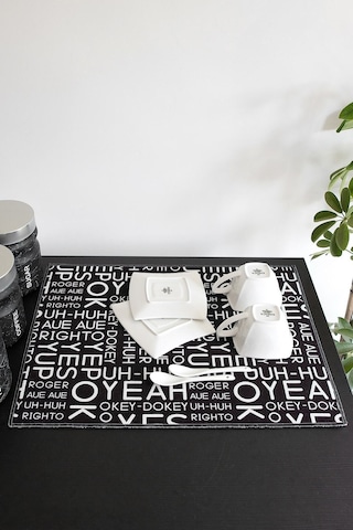 Baskılı Bulaşık Kurutma Matı 46x36 Cm Kurulama Bezi Örtüsü Mf-064