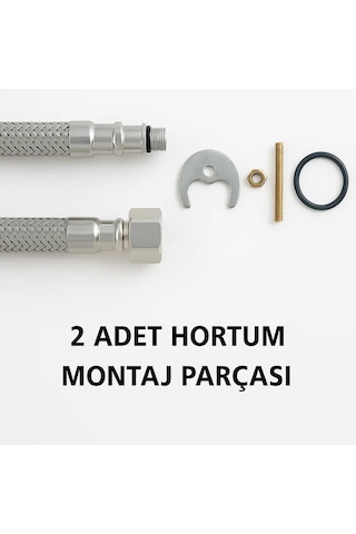 Sardıcı Musluğu Çift Su Girişli Lavabo Bataryası Pirinç Krom