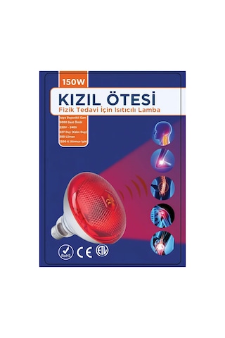 150w Kızılötesi İnfrared Isıtıcılı Fizik Lambası Kırmızı Işık E27 Kalın Duy Diğer