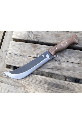 Büyük Av Kamp Bıçağı 34 CM 4mm 4116 Çelik Kahverengi - Gümüş