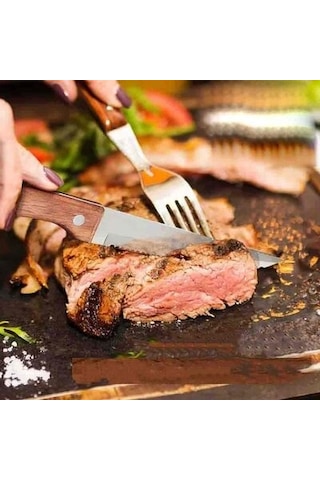Epinox Kaliteli Ahşap Saplı Steak Bıçağı 3 Adet (BD-STK)