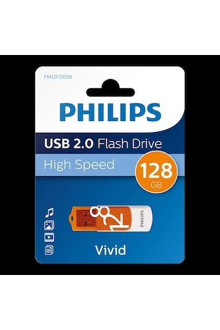 Phılıps 128gb Usb2.0 25/10mb/s Fm12fd05b/00
