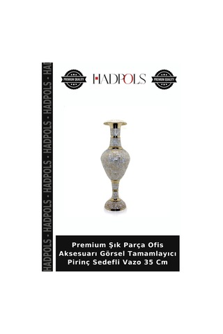 Premium Şık Parça Ofis Aksesuarı Görsel Tamamlayıcı Pirinç Sedefli Vazo 35 Cm Diğer