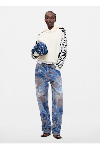 Desigual Ekru Kadın Kapüşonlu Regular Fit Baskılı Sweatshirt 26wwsk04 Beyaz