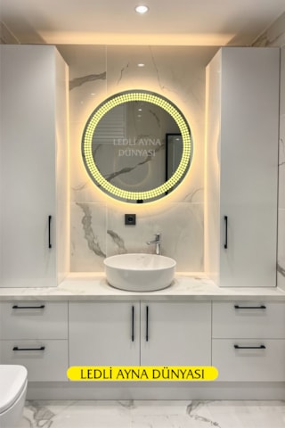 70 Cm Günışığı Banyo Duvar Antre Makyaj Ledli Ayna Beyaz - Gümüş