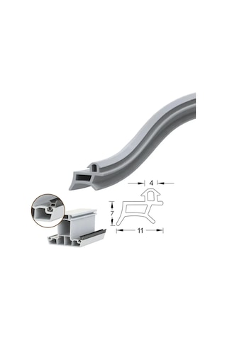 Pimapen Değiştirme Contası Pvc Pencere Fitili Gri Renk 25 Metre Bütün Markalara Uyumlu 25 M
