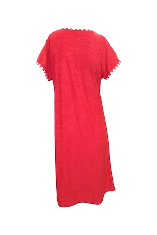 Ciciten 23004 Düğmeli Kısa Kol Havlu Elbise Plaj Elbisesi 001