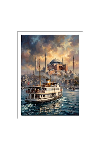 İstanbul Boğazı Vapur Ve Camii Dekoratif Kanvas - Mdf Ahşap Tablo İstanbul Boğazı Vapur Ve Camii Dekoratif Kanvas - Mdf Ahşap Tablo